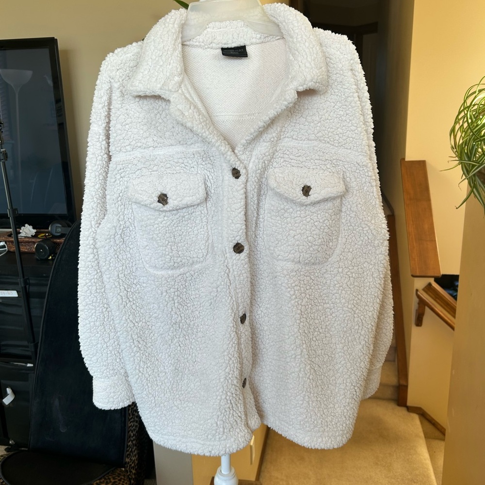 Women's Off White Sherpa Jacket